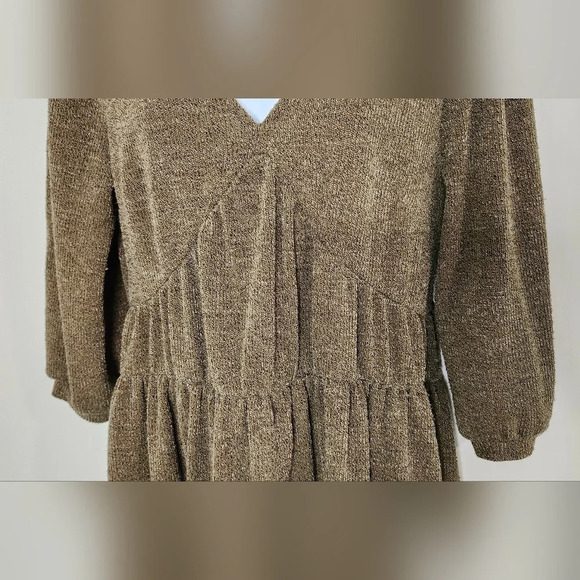 RO&DE Anthropologie Womens Dress Size S‎ Olive Chenille Indie Goblincore Scandi - Picture 2 of 7